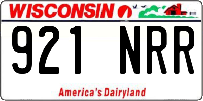 WI license plate 921NRR