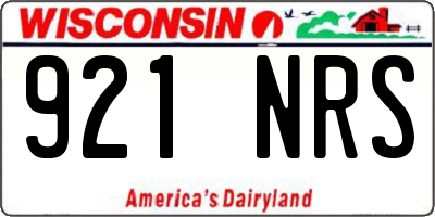 WI license plate 921NRS