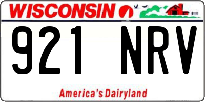 WI license plate 921NRV