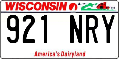 WI license plate 921NRY