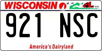 WI license plate 921NSC