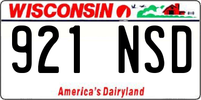 WI license plate 921NSD