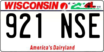 WI license plate 921NSE