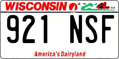 WI license plate 921NSF