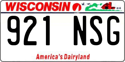 WI license plate 921NSG