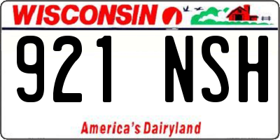 WI license plate 921NSH
