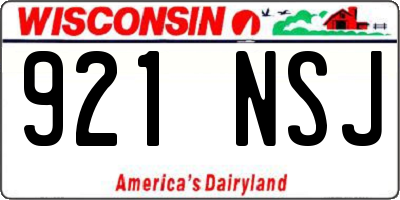 WI license plate 921NSJ