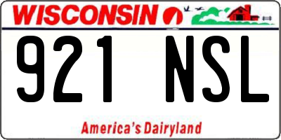 WI license plate 921NSL