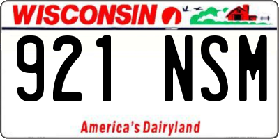 WI license plate 921NSM