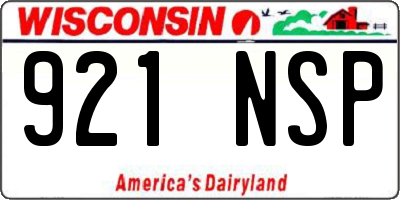 WI license plate 921NSP