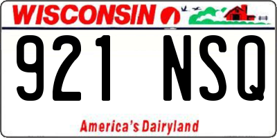 WI license plate 921NSQ