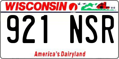 WI license plate 921NSR