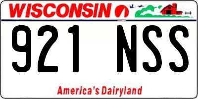 WI license plate 921NSS