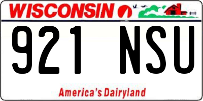 WI license plate 921NSU