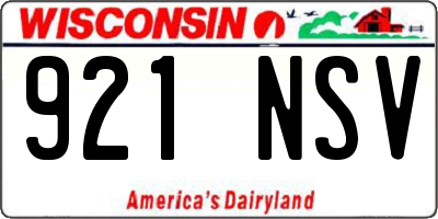 WI license plate 921NSV