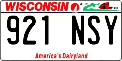 WI license plate 921NSY
