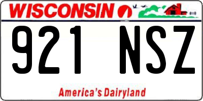 WI license plate 921NSZ