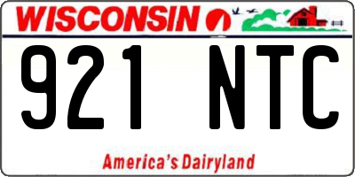 WI license plate 921NTC