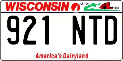WI license plate 921NTD