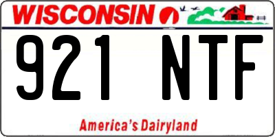 WI license plate 921NTF