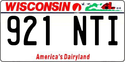 WI license plate 921NTI