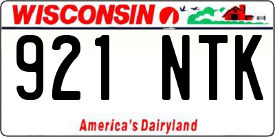 WI license plate 921NTK