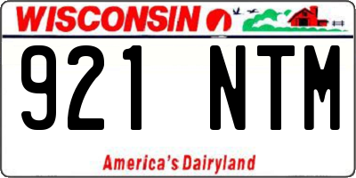 WI license plate 921NTM