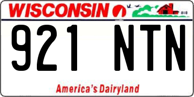 WI license plate 921NTN