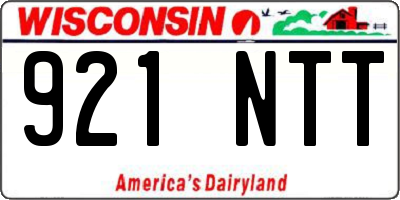 WI license plate 921NTT