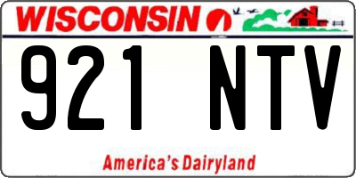 WI license plate 921NTV