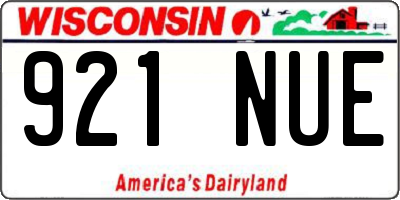 WI license plate 921NUE