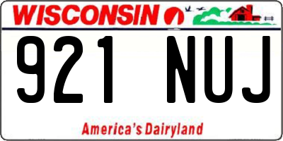 WI license plate 921NUJ