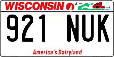 WI license plate 921NUK