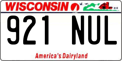 WI license plate 921NUL