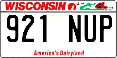 WI license plate 921NUP