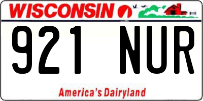 WI license plate 921NUR