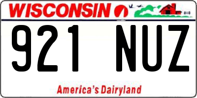 WI license plate 921NUZ