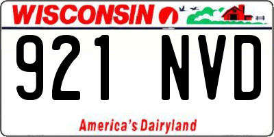 WI license plate 921NVD