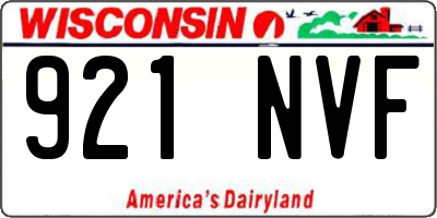 WI license plate 921NVF