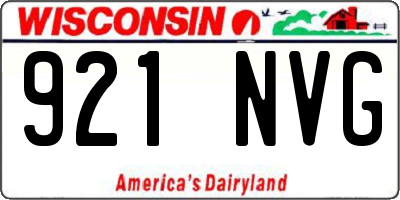 WI license plate 921NVG
