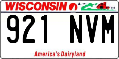WI license plate 921NVM