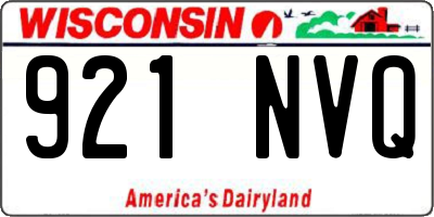 WI license plate 921NVQ