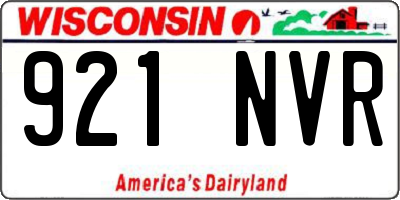 WI license plate 921NVR