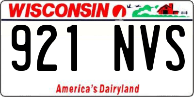 WI license plate 921NVS