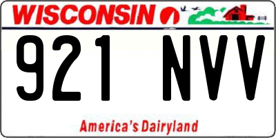 WI license plate 921NVV