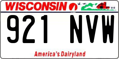 WI license plate 921NVW