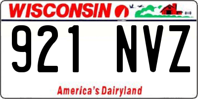 WI license plate 921NVZ