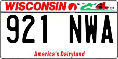 WI license plate 921NWA