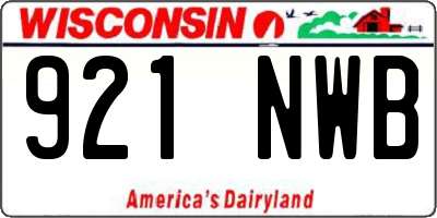 WI license plate 921NWB
