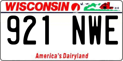 WI license plate 921NWE